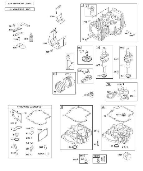 C - ALBERO A CAMME, ALBERO MOTORE E CONTRAPPESO, CILINDRO, COPPA OLIO E SFIATO, LUBRIFICAZIONE, PISTONI, SEGMENTI, BIELLA B&S - 31 €¦ 31R507-0008-B1 brand Stihl